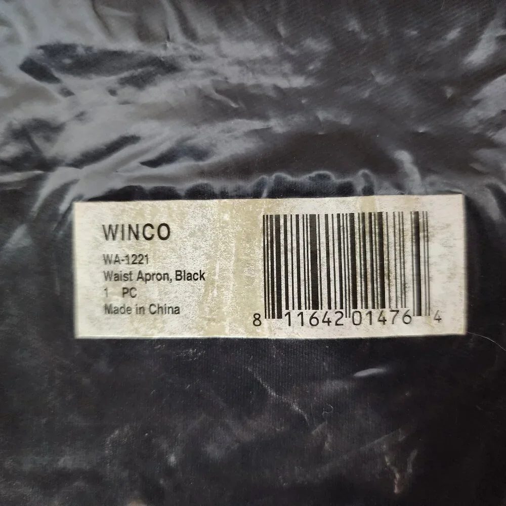 Winwear Black Cotton Poly Three Pocket WA-1221 Professional Waist Apron OSFM